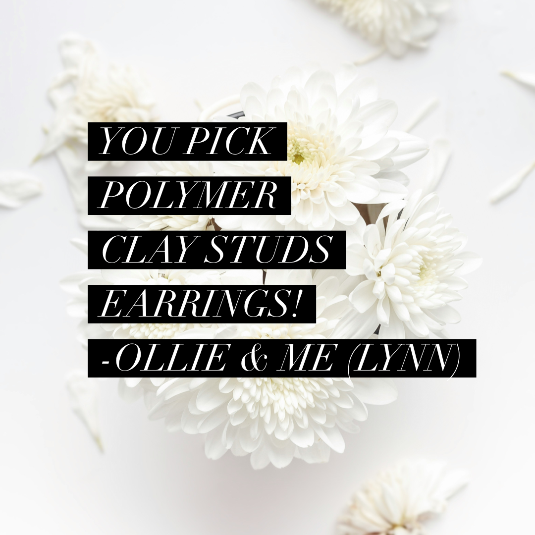 You pick Studs polymer clay earrings